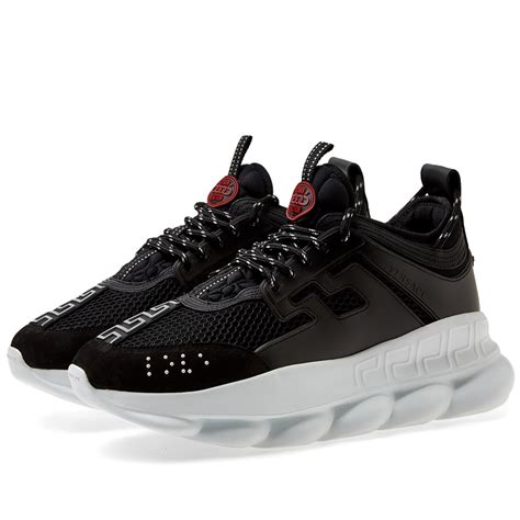 versace chain reactions black|Versace black chain reaction sneakers.